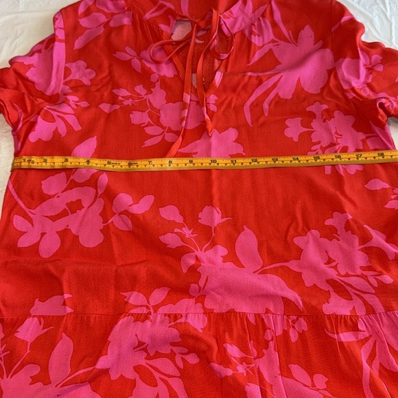 Red and Pink Floral Dress - Picture 3 of 4